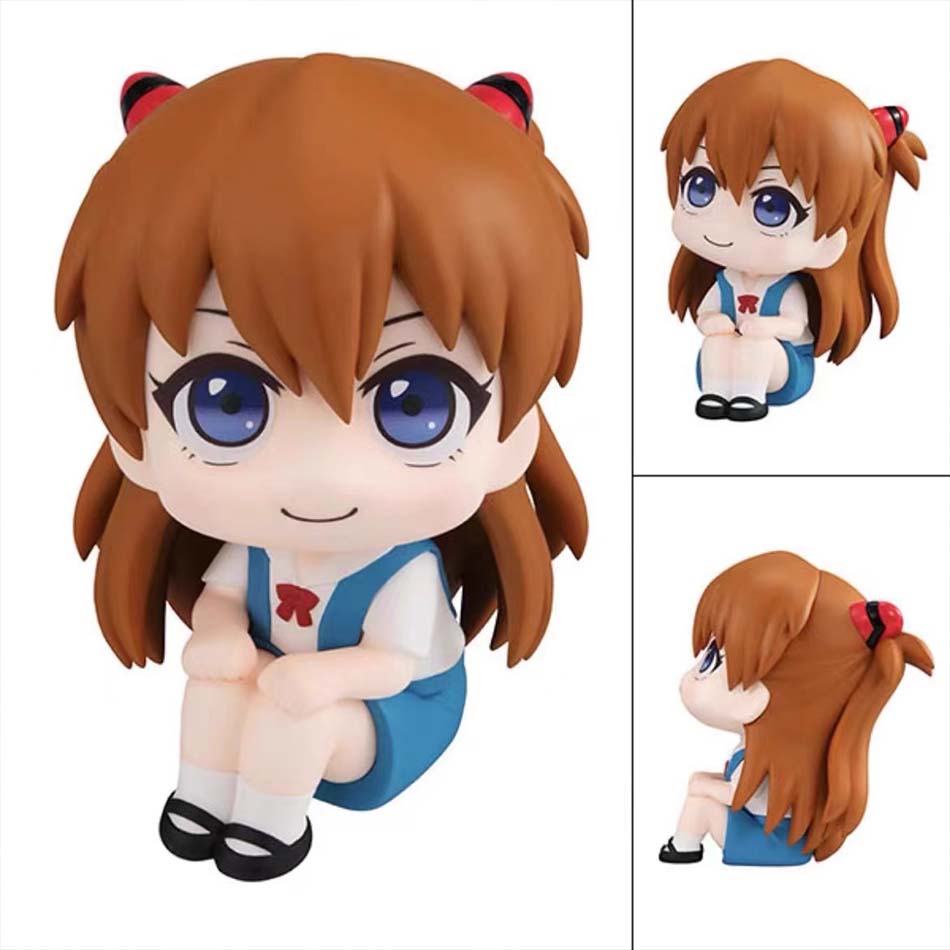 Anime Evangelion Ayanami Rei Figur Souryuu Asuka Langley Look Up EVA Sitzendes Modell Spielzeugpuppe Actionfigur PVC Ornament