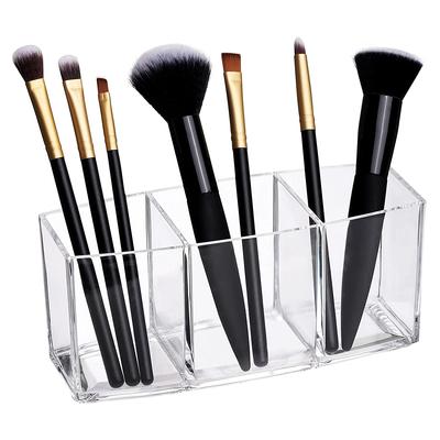Organizer Clear Brush Brush, Αποθήκευση Cosmetic Brushes με 3 Υποδοχές