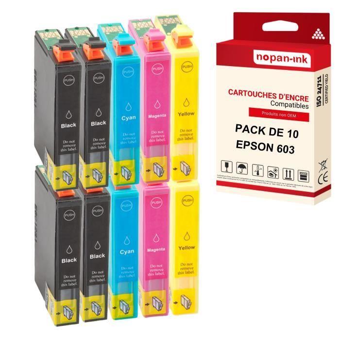 NOPAN-INK - x10 Cartouches EPSON 603BK XL (x4) + 603C XL (x2) + 603BM XL (x2) + 603Y XL (x2) compatibles Epson Expression Home XP-2