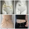 Elegant Pearl Waist Chains Waist Accessory Body Jewelry Fashion Floral Belly Chain  Women