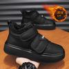 Velcro Men's Shoes Winter Velvet Warm High-top Cotton Shoes Black Thick-soled Fur Integrated Waterproof and Non-slip Snow Boots