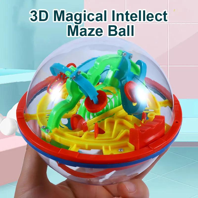 Classic 3D Magical Intellect Maze Ball Children Toy Puzzle Game For Kid And Adult Christmas Gift Iq Balance Magnetic Ball Marble