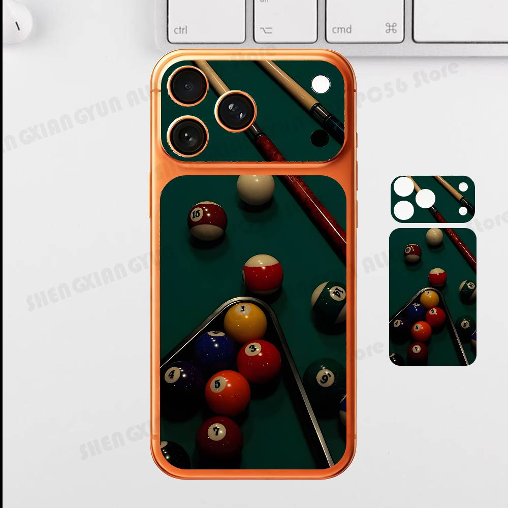 

Sport Billiards Plain Decal Skin For IPhone17 Pro ProMax Back Film Cover Wrap Anti-scratch Durable Sticker iPhone17promax