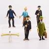6 stuks/set 8cm Anime Cartoon De Avonturen van Kuifje Actiefiguren Schattige Strip Kuifje Bobbie Jansen en Jansen PVC Speelgoed Cadeaus Voor Kinderen