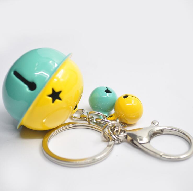 

Fashion Double Color Metal Bell Key Chain Party DIY Gift Accessory Keychain Cute Bell Car Key Ring Bag Pendant Jewelry