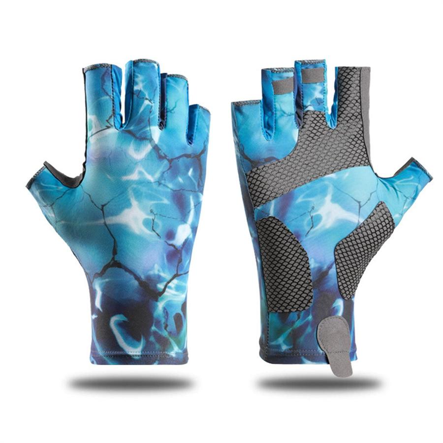 UV Protection Half Finger Fishing Gloves, Anti-Slip Breathable Outdoor Sports Gloves
