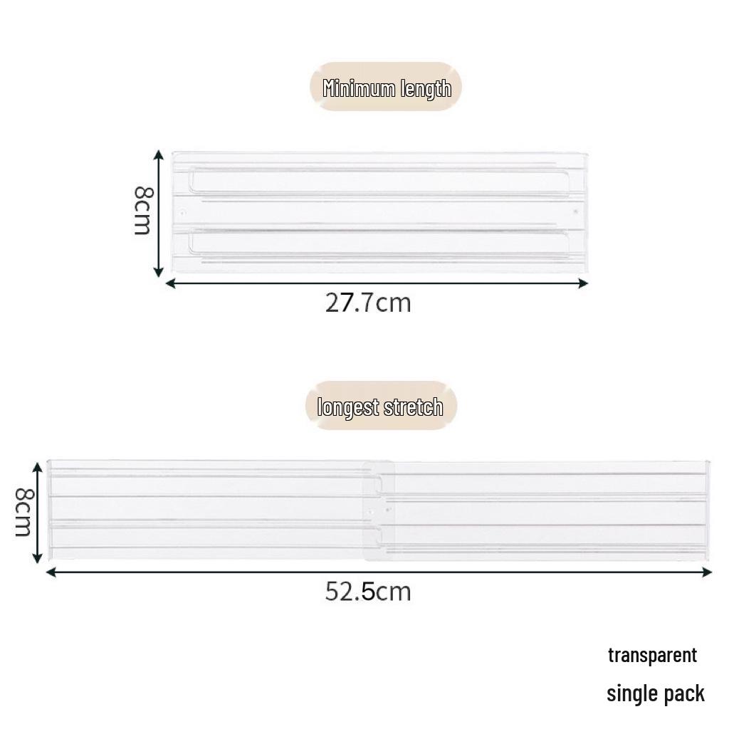 Retractable Transparent Drawer Divider for Kitchen & Wardrobe