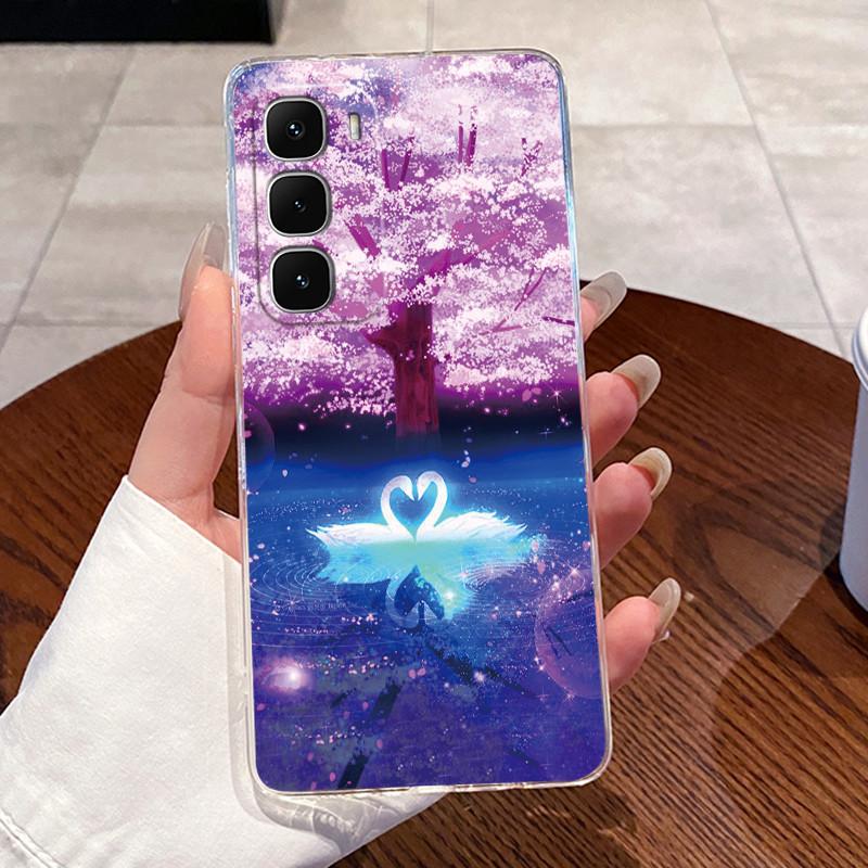 For Infinix Hot 60 Pro Plus 60i X6726 X6886 X6885 X6728 Clear Silicone Soft TPU Cover Hot 60 Pro+ 4G Cute Rabbit Cat Phone Case