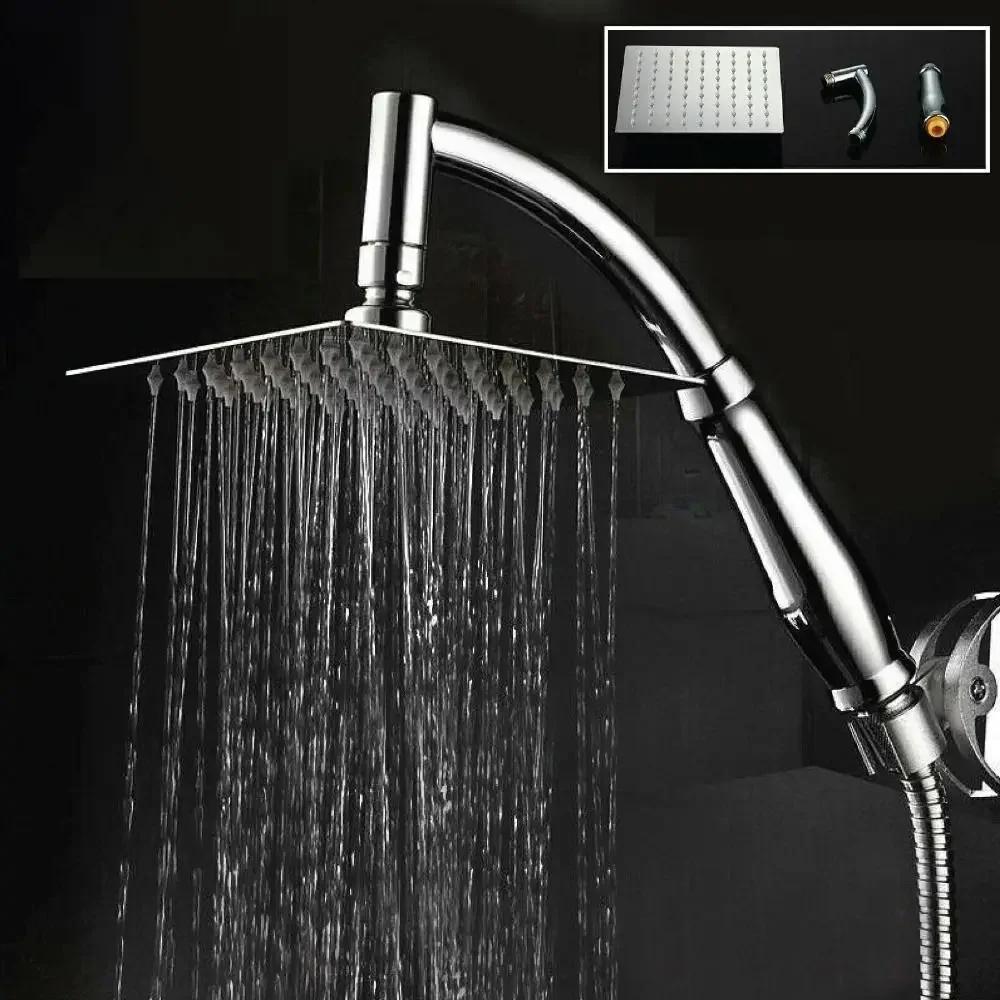 Bathroom High Pressure 6 /8 Inch Square/Round Rainfall Shower Head 360° Rotation Sprayer Hand Held Shower Head Accessories