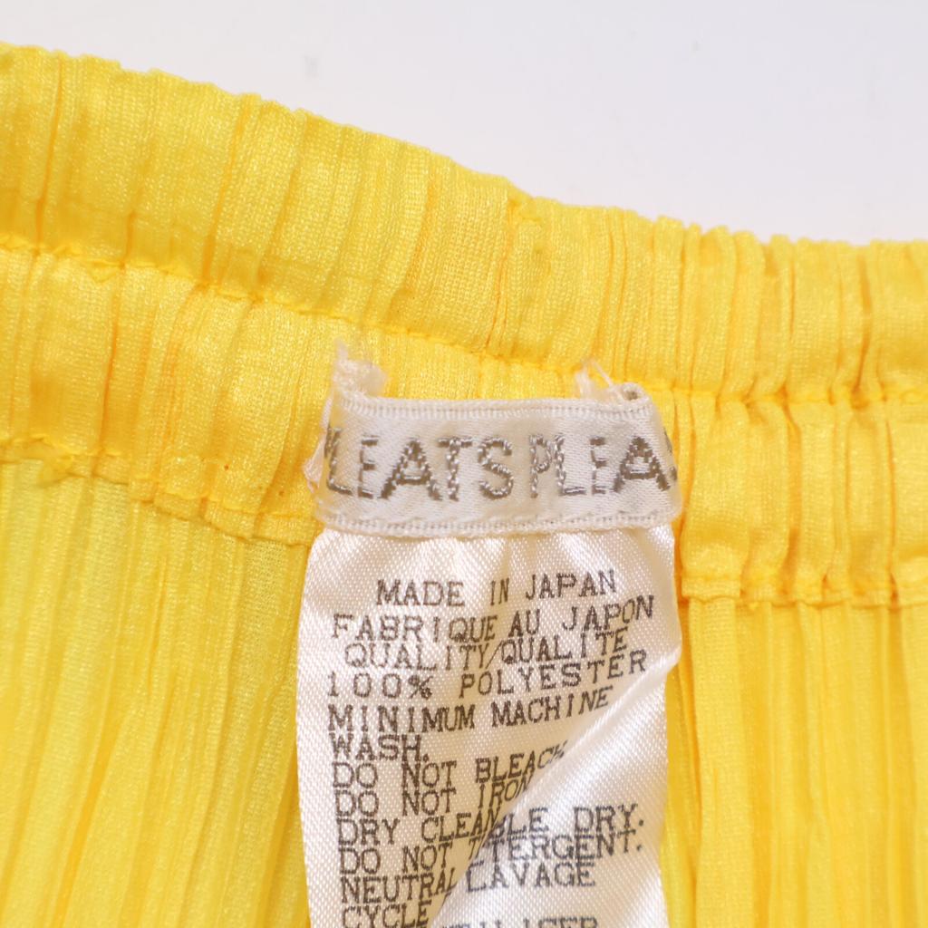 ISSEY MIYAKE PP83-JF209 Yellow PLEATS PLEASE Pleated Pants Bottoms 2 yellowUsed
