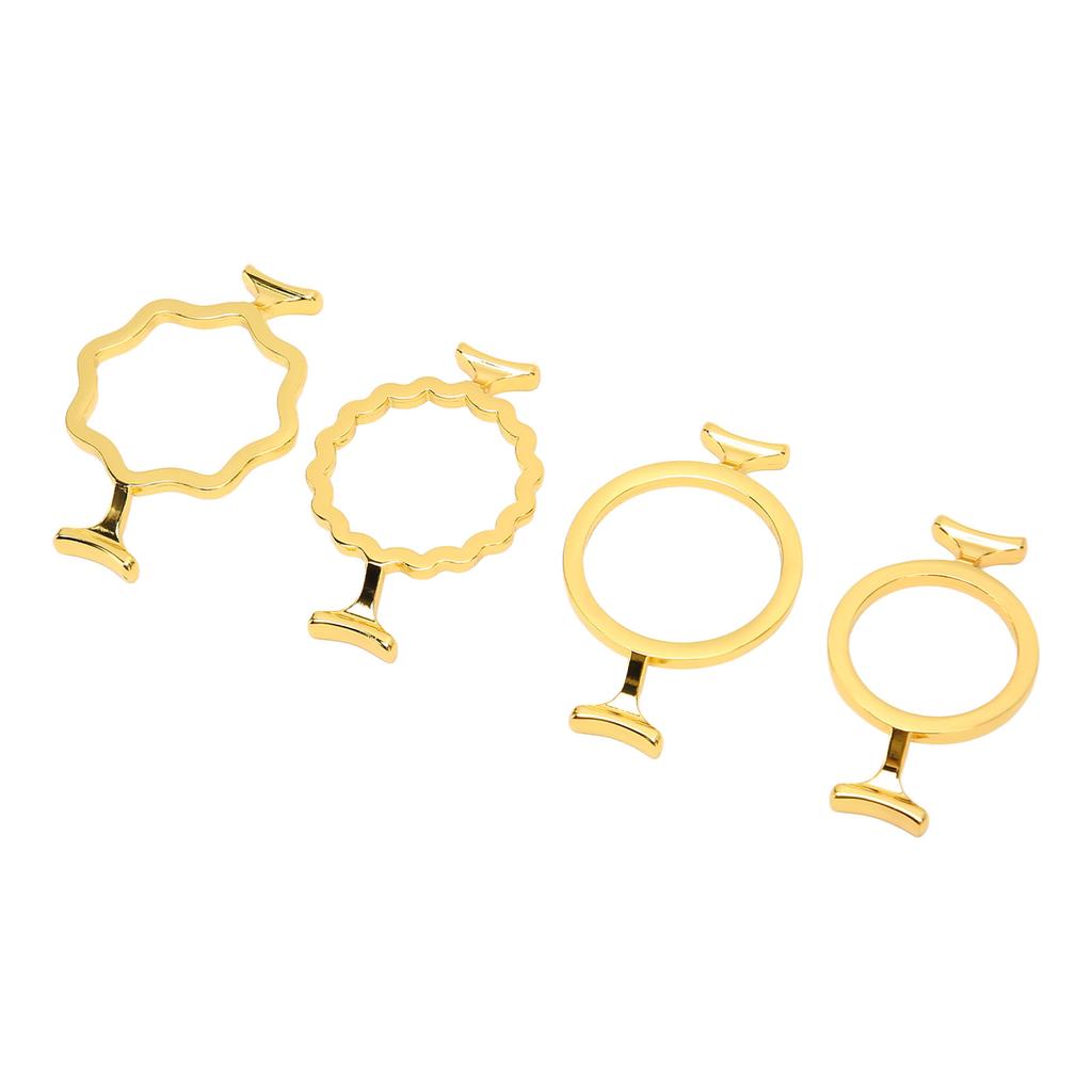 4Pcs Wax Seal Molds Gold Color Zinc Alloy Assorted Style Sturdy  Wax Seal Stamp Rings for 0.9