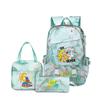 Kids Cartoon Print School Backpack Set Grades 3-4 Waterproof Oxford Fabric Ergonomic Shoulder Straps 3-Piece Travel Lunch