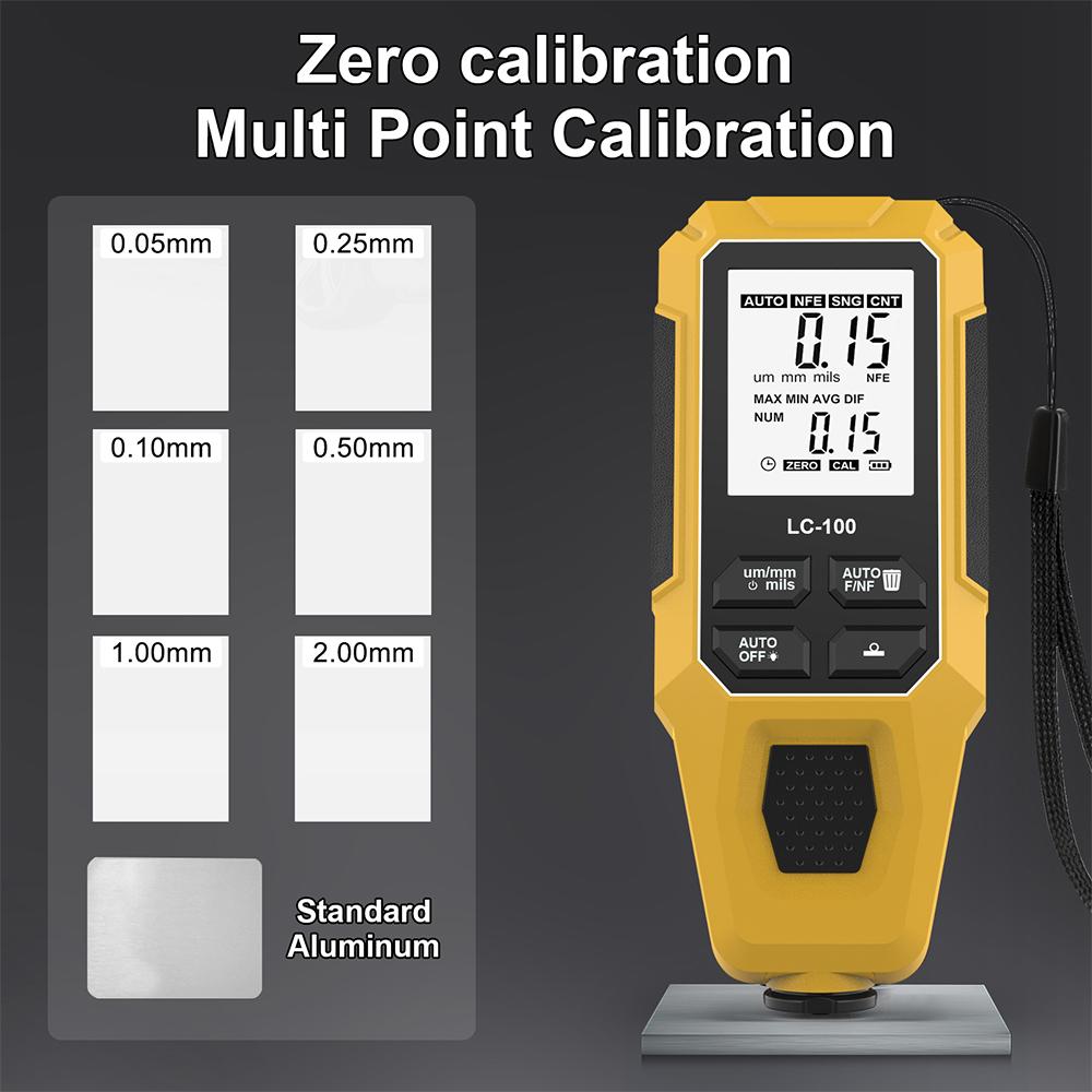 LC-100 Car Paint Thickness Gauge 0-2000UM Fe & NFe Film Digital LCD Coating Automatic Thickness Tester Manual Auto Paint Tools