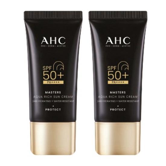 AHC Masters Aqua Rich Sunscreen SPF50+ PA++++ Hydrating Daily Sun Cream Twin Pack 30ml x2 AHC Masters Aqua Rich Sunscreen SPF50+ PA++++ Hydr