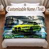 Tema Corse Automobilistiche Coperta Morbida Personalizzata Nome Personalizzato Stampa Testo Coperta Calda Decorazione Divano Casa Camera da Letto