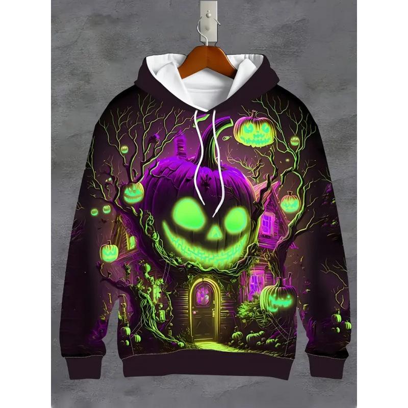 2025 Men's Autumn/Winter Bestseller Halloween 3D Print Hooded Sweatshirt