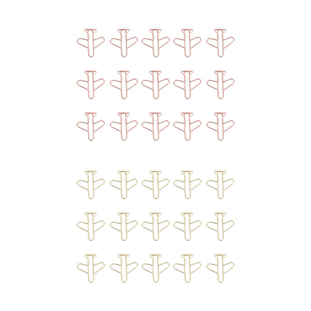 100 ks kancelářských sponek ve tvaru letadla, kovové, lehké, víceúčelové, roztomilé, tvarované, záložky