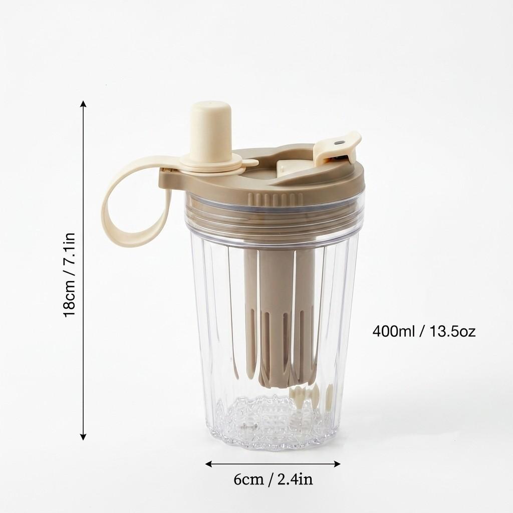 Leak-proof Water Bottle Reusable Straw Water Cup Outdoor Sport Portable Transparent Plastic Drinking Bottle With Tea Strainer