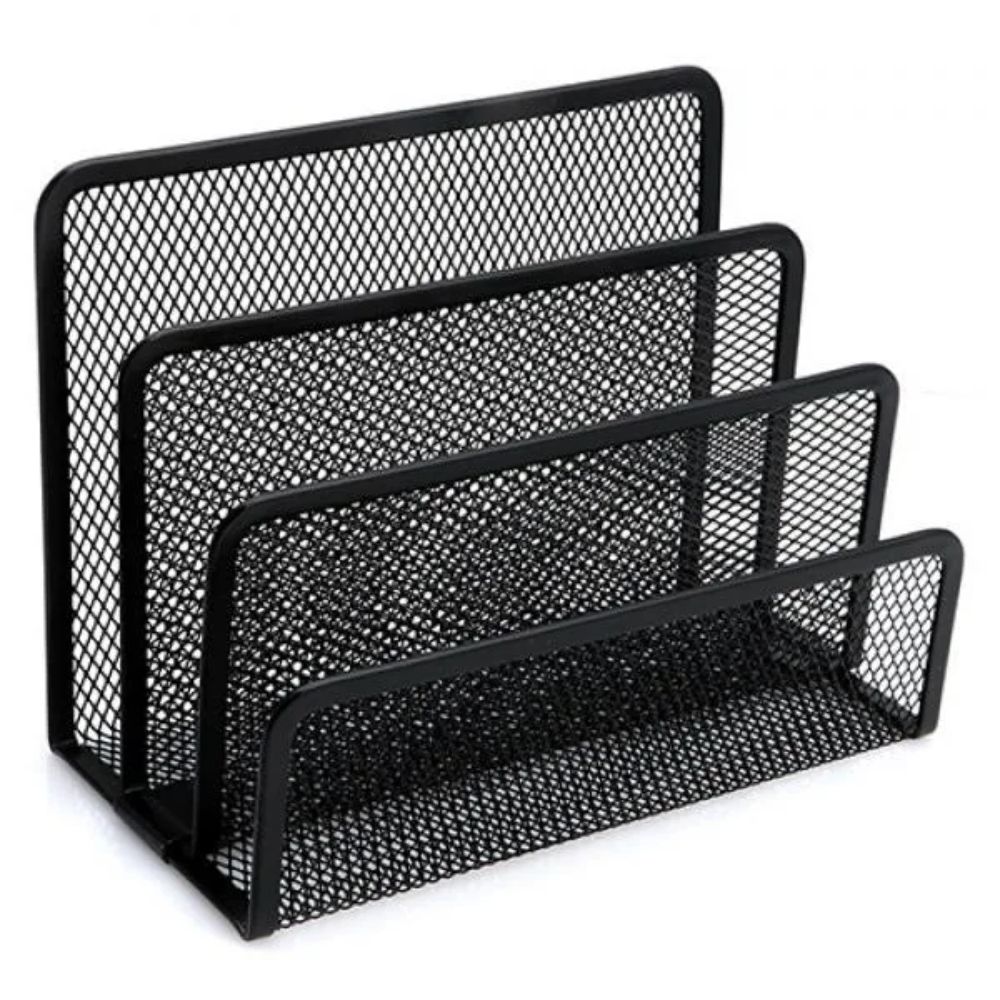 Metal Desk Office File Holder Three-layer Business Document Tray Mesh Desk Organizer  Document