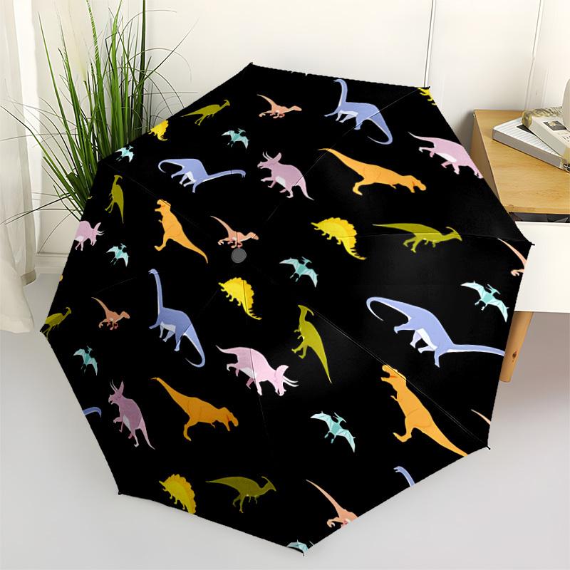 1pc Dinosaur Pattern Automatic Open/Close Umbrella - Portable Collapsible Umbrella with 8-Rib Stability, Fashion Lovers yy251017195