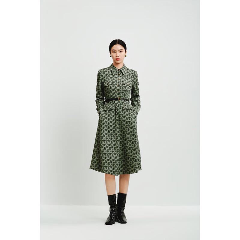 

Women s Printed A-Line Long Sleeve Midi Dress 2XL