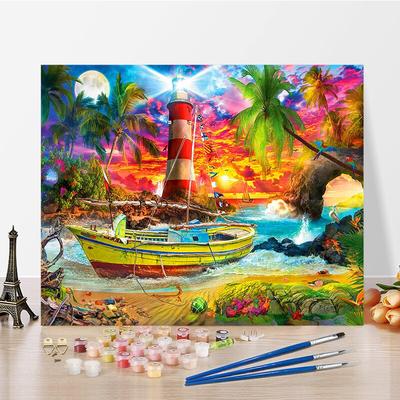 DIY Paint By Numbers Oil Painting Kit Canvas DIY Oil Painting By Numbers Wall Art Decorations for Home Gift Arts & Hobbies