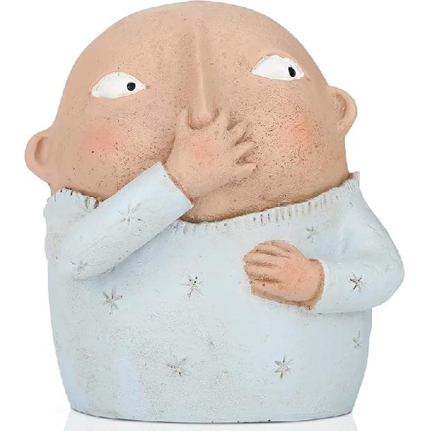 Boy Holding Nose Bathroom Statue - Funny Bathroom Art Signs, Knick Knacks for Shelves, Boy Holding Nose Sculptures and Figurines for Unique Home