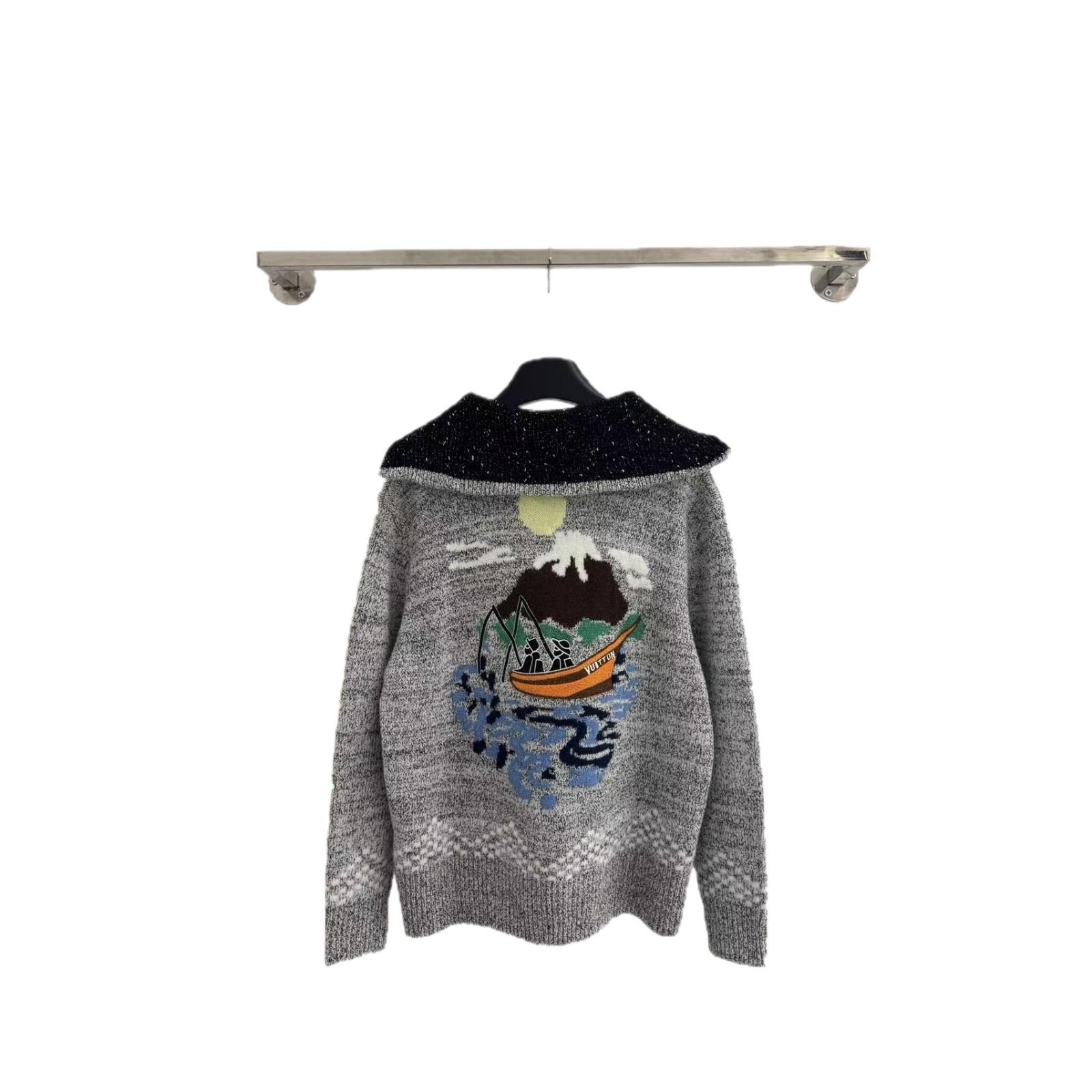 Unisex AutumnWinter Sailing Fishing Knitted Zip-Up Sweater Jacket Small серый 7100₽