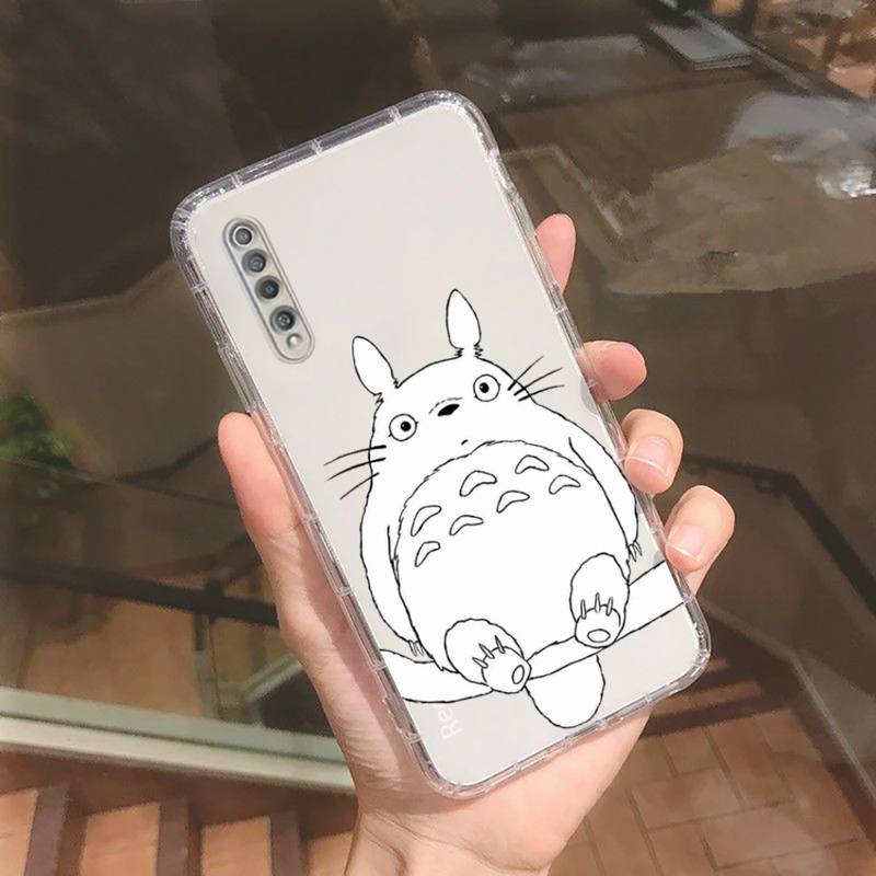 Totoro sprite away anime carino linea Custodia per telefono Trasparente per Xiaomi redmi note x f poco 10 11 9 7 8 3 i t s E pro cover shell