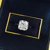 Xian Can Jewelry 2025 S925 Silver Asscher Cut White Diamond Ring - Classic European & American Style