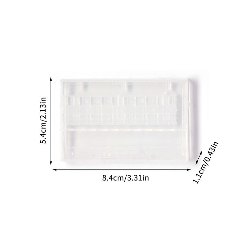 10 Holes Nail Drill Bits Storage Box Case Nail Grinding Head Holder Stand Display Cleanser Dustproof Cutter Manicure Organizer