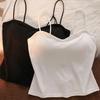 Women's White Strapless Camisole: Summer Innerwear with Built-in Bra Pads, Spiderweb Back Design for a Sweet and Spicy Look