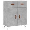 VidaXL Buffet gris béton 69,5x34x90 cm bois d'ingénierie 827952