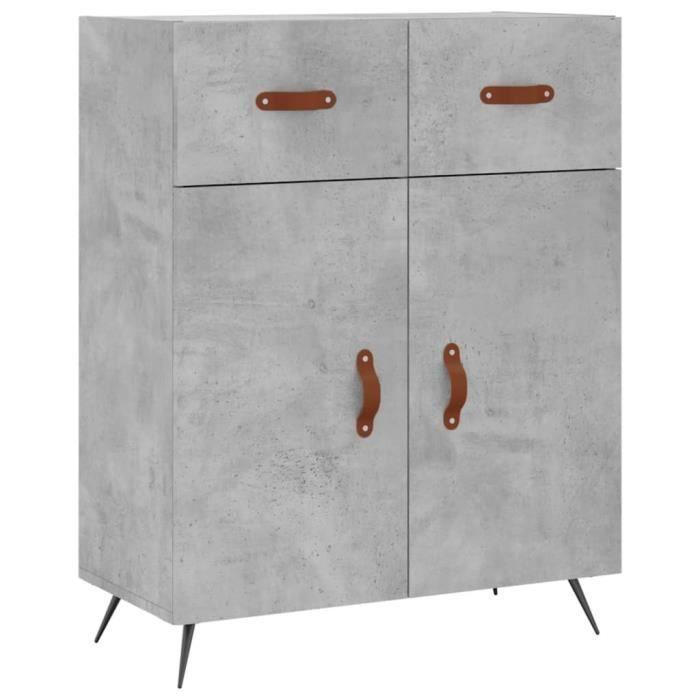 VidaXL Buffet gris béton 69,5x34x90 cm bois d'ingénierie 827952