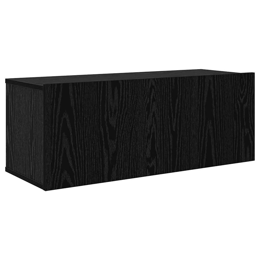 TV Cabinet Set 8 pcs Black Oak Effect Wood Based Panel