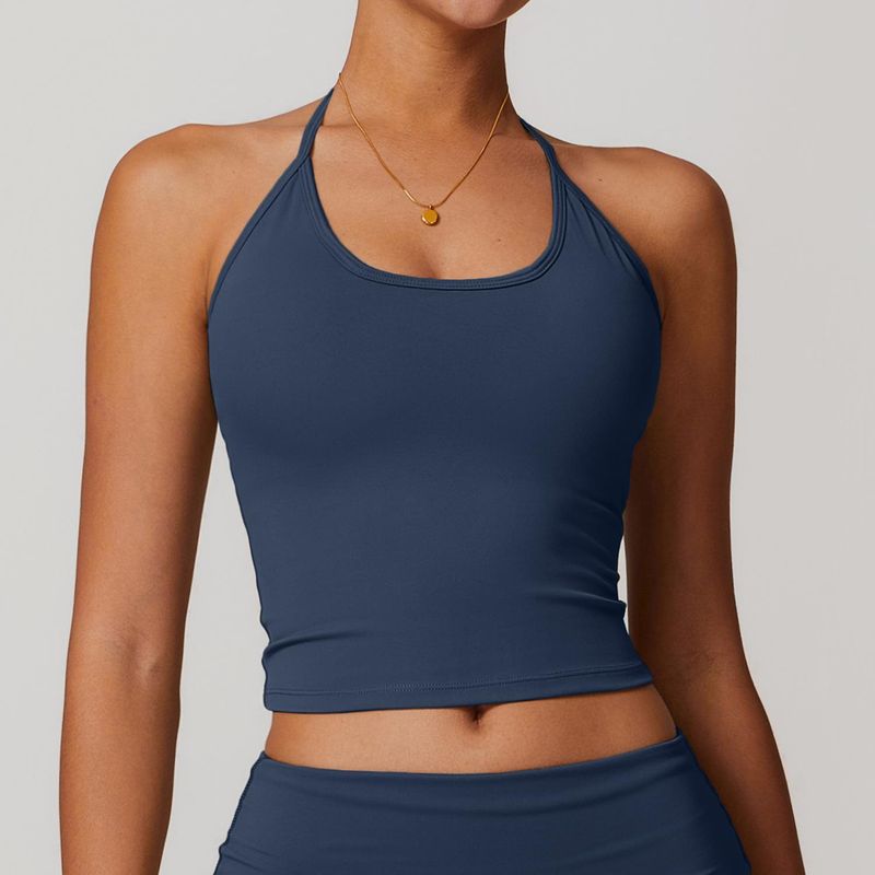 Guangzhou Zechuang Clothing Co., Ltd. Strap Hanging Neck Beauty Back Yoga Vest Strap Chest Pad Casual Tight Sports