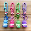 Adorable Silicon Flashing Cake Bear Keychain Cute Cartoon Backpack Charm