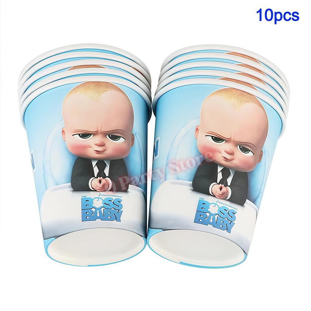 Bossed Baby Thema Neugeborene 1. Geburtstag Party Deko Becher Teller Luftballon Jungen Geburtstag Dekorationen Babyparty Zubehör Partygeschenke