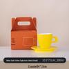 Elegant Handmade Retro Ceramic Coffee Cup & Saucer Set - Coarse Pottery Mug for Pour-Over Coffee