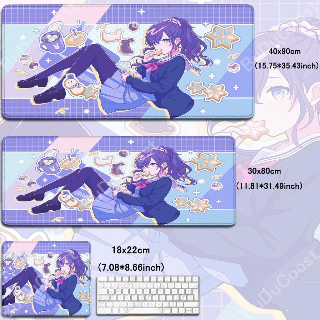 XXL Anime Mädchen HD Schreibtischmatte PJSK Project Sekai Colorful Stage Nightcord Gummi-Mauspad Großes Gaming Rutschfestes Tastatur Schutzmatte