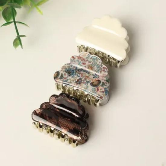 3pack Hair Clip Daisy Acrylic Plastic Small Hair Claw For Women Girls Fashion Gold Crab For Hair Tins Clamps Hair Accessories