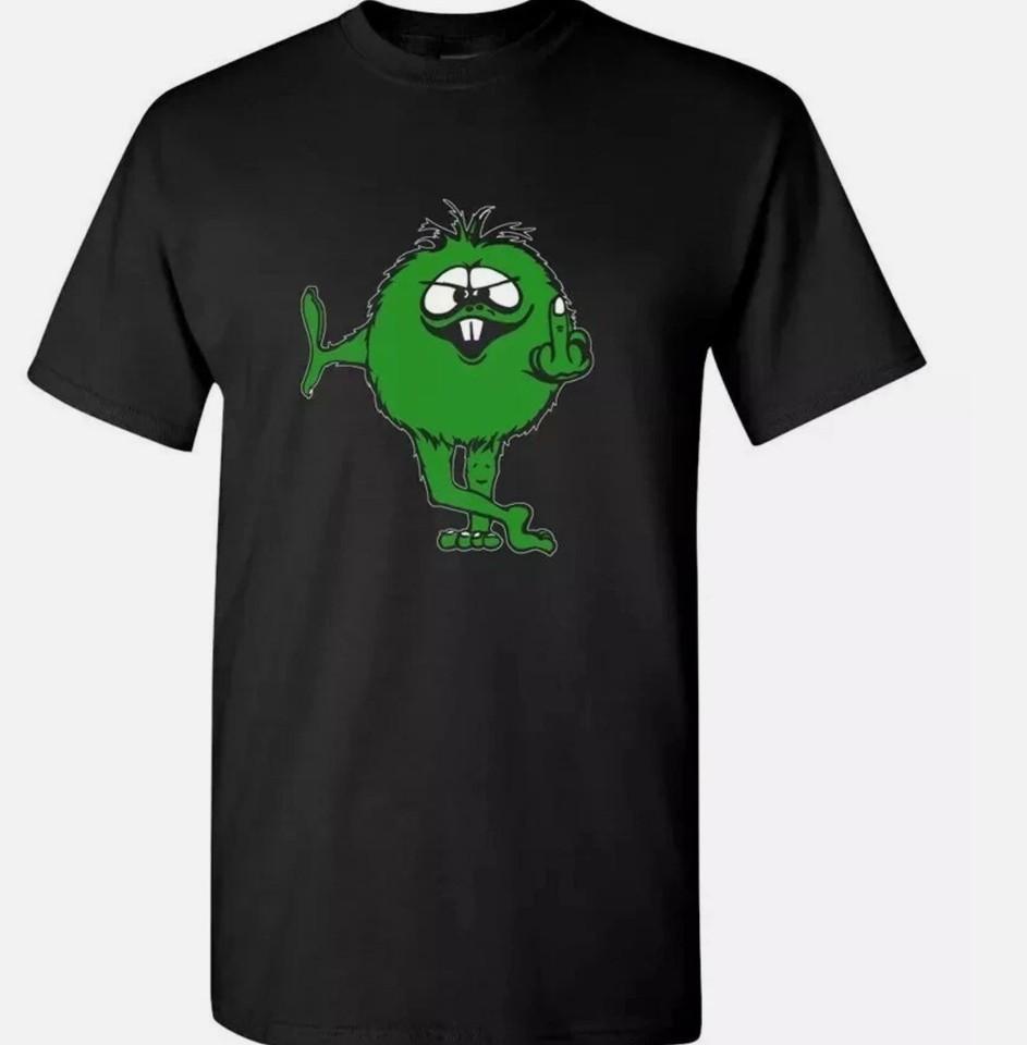Retro T Shirt Green Middle Finger Monster Novelty Funny 70 s S разноцветный