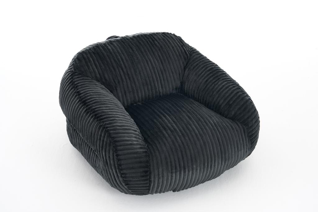 Bean Bag Chair for Adults, Fluffy Corduroy Lounge Chair, Vacuum-Packed and Assembly-Free, for Living Room, Bedroom, Balcony(Dark Grey)