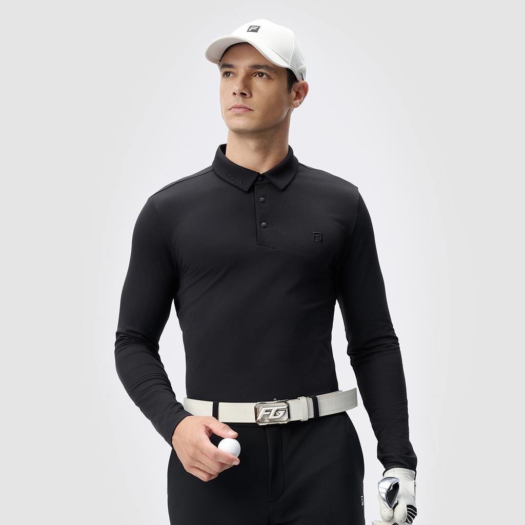 New FILA Golf Series Polo Shirt Men's Pitch Black A11M445208F-BK