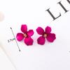 2024 New Rose Red Flower Hanging Earrings for Women Love Heart Blooming Florals Cute Lovely Female Ear Zircon Brincos New