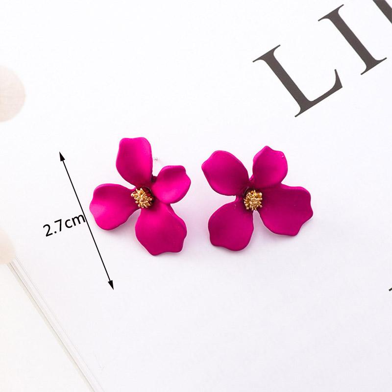2024 New Rose Red Flower Hanging Earrings for Women Love Heart Blooming Florals Cute Lovely Female Ear Zircon Brincos New