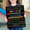 Back to School Board First & Last Day of Kindergarten Sign Double-Sided Erasable Chalkboard Message Board For Preschool