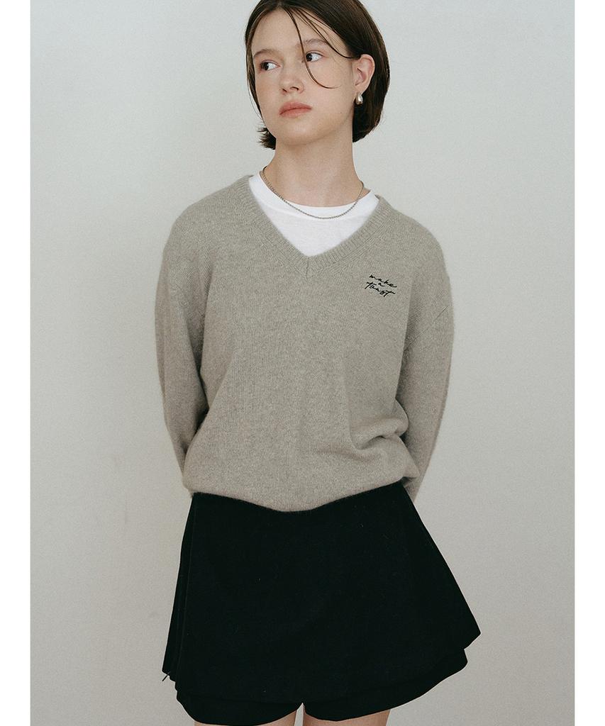 MAKE A TOAST Wool Slit Skirt Pants Black Mbefpa005Bk