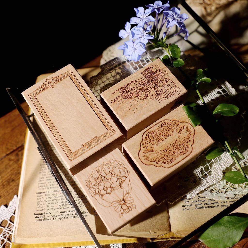 vintage Wood Stamp, WutheringHeights Series, Salt Style, Versatile DIY, Light Retro, European and American Style