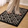 Chinese Retro Plaid Entrance Doormat: Dirt-Resistant, Machine Washable Wabi-Sabi Entryway and Hall Floor Mat.